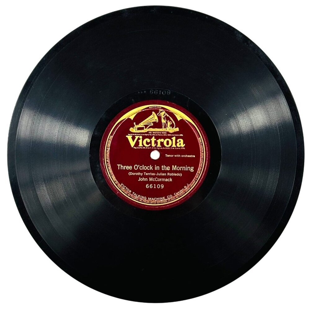 John McCormack - Three O'clock in the Morning - 66109 Victrola 78rpm 10" Shellac